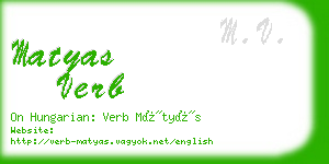 matyas verb business card